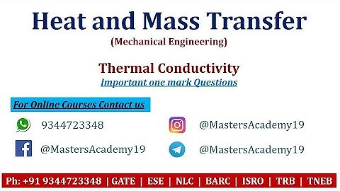 Thermal Conductivity | HMT | GATE | ESE | ISRO | BARC | TRB | TNEB | MECHANICAL #MastersAcademy