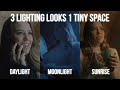 3 Lighting Looks In 1 TINY Room [Daylight, Sunrise, Moonlit Interiors]