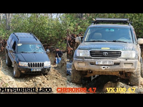 L200 vs Jeep Cherokee 4.7 vs TOYOTA Land Cruiser vx100  OFF ROAD 4WD JEEP SAFARİ @TURKIYE  ( 2.ETAP)