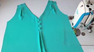 The best way to V neck Design Cutting  and Stitching for beginners