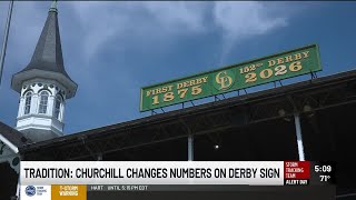 Tradition: Churchill Downs changes numbers on iconic Twin Spires sign signifying new Derby season