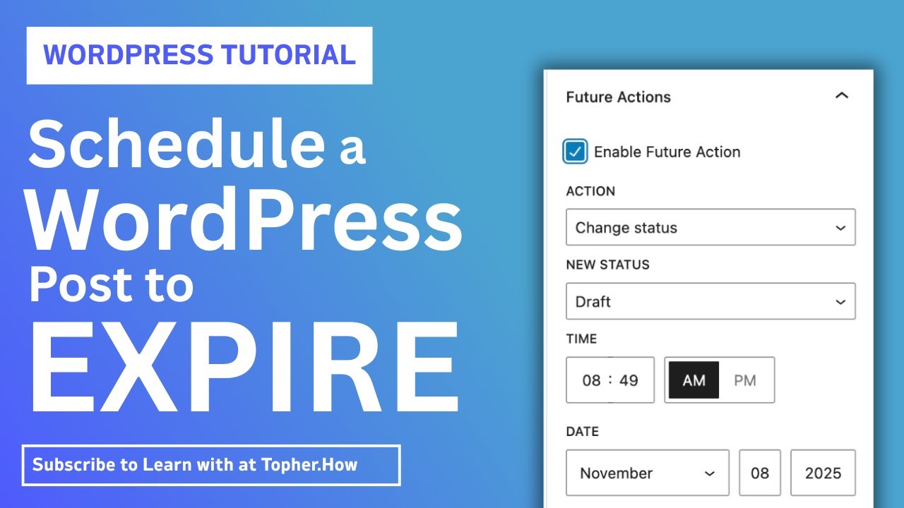 Schedule WordPress Post Expiration With PublishPress Future - YouTube