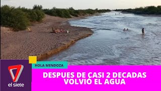 ➡ALEGRÍA DE LOS LAVALLINOS POR EL AGUA EN EL RÍO MENDOZA