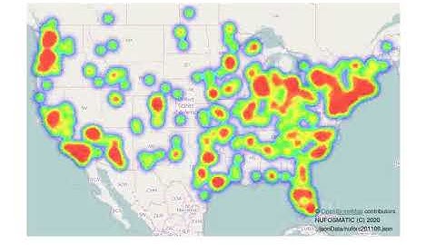 NUFORC.ORG Sightings Density Animated from January 2000 to December 2019