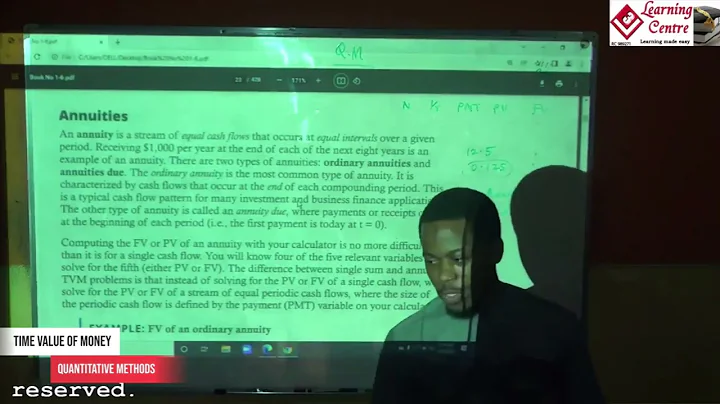 CFA Level 1 - Quantitative Methods- Time Value Of Money