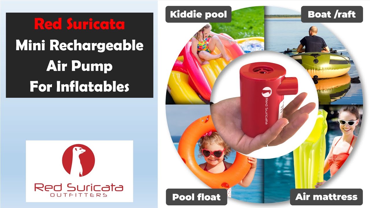 Red Suricata Powerful Little Rechargeable Electric Air Pump for Inflat