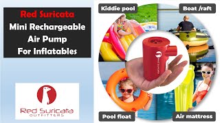 Red Suricata Mini Rechargeable Air Pump for inflatables