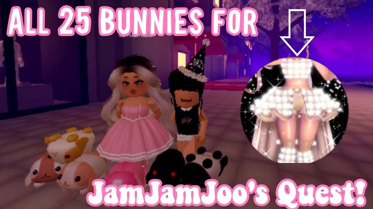 *EASY* How to get all 25 BUNNIES for JamJamJoo's Quest Royale High New Year Event Roblox