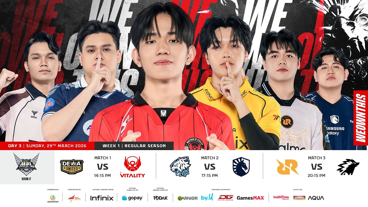 🔴 LIVE | MPL ID S17 | Regular Season Day 3 Week 1 | English