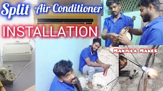 Air Conditioner Installation | How to install Split ac? | Split Air Conditioner | Manjula Makes