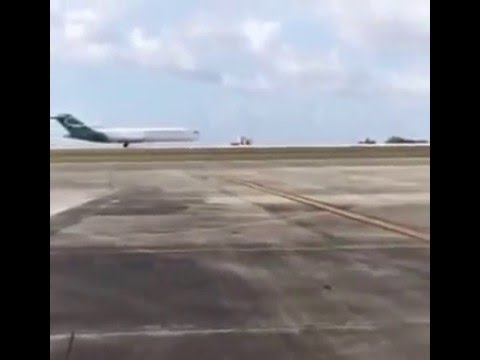 Asia Pacific Boeing 727 cargo lands with nose gear still up