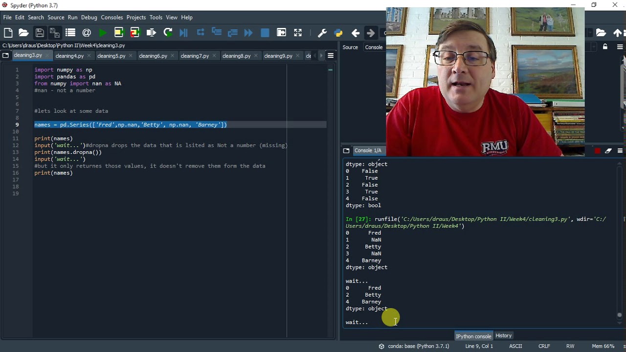 Cleaning data using numpy and pandas in Python
