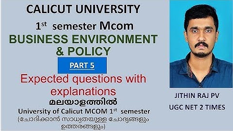 Mcom first sem Business Environment and policy Part 5 Calicut University first semester