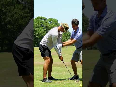 His first time ever hitting a golf ball.