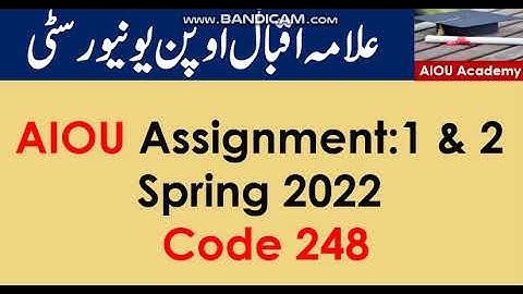 AIOU Code 248-1 & 2 Solved Assignments Spring 2022