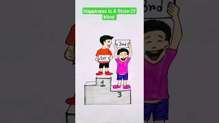 Happiness Is a State Of Mind #youtubeshorts #drawing #motivationalart #shorts