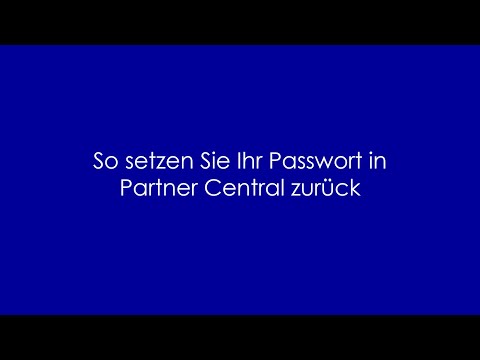 So setzen Sie Ihr Passwort in Partner Central zurück