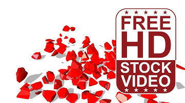 Free Stock Videos – slow motion of red sphere falling and breaking with alpha matte 3D animation