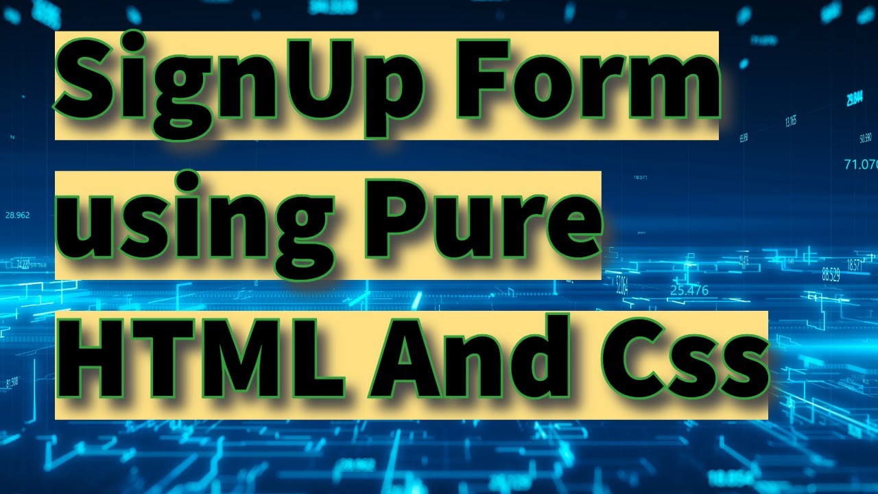 Create a Signup || Registration Form with HTML & CSS - Tutorial ||# ...