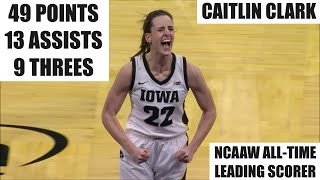 Caitlin Clark CAREERHIGH 49pts, Breaks AllTime Scoring Record In Iowa Hawkeyes Win | HIGHLIGHTS