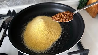 ✋☕😱 2 Bardak İrmik Ve Kahveyi Karıştırın.💯 8 Dakikada Hazır ❗Balon Gibi Kabaran Tatlı. Resimi