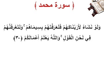 سورة محمد الأية 30
