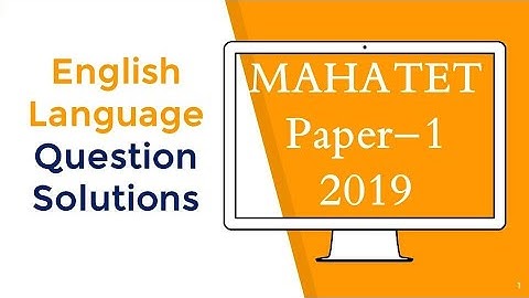 MAHA TET 2019 Paper 1 Part 1