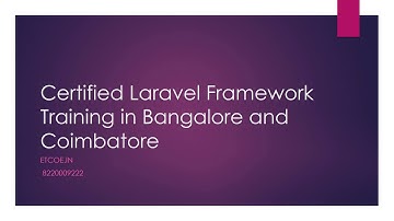 Certified Laravel Framework Training in Bangalore and Coimbatore-etcoe.in