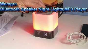 Wamgra Bluetooth Speaker Night Lights, Alarm Clock Bluetooth Speaker MP3 Player,