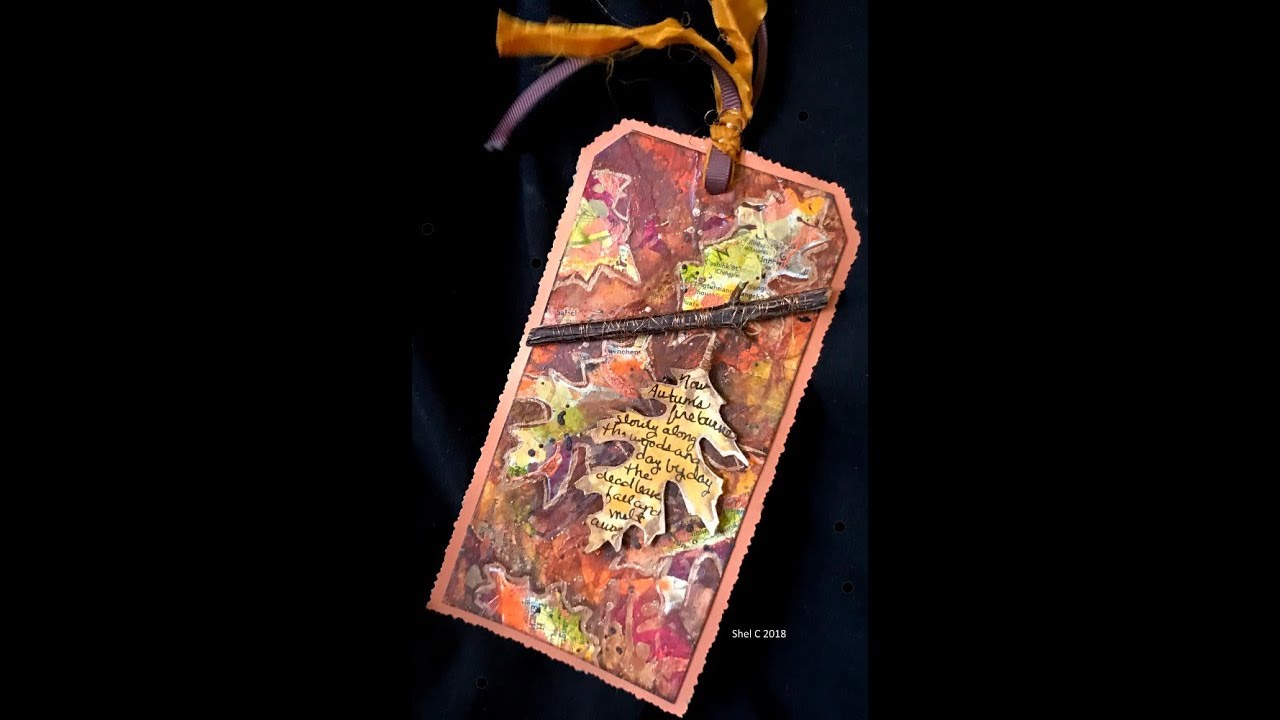 Mixed Media Altered Tag - Tag it Tuesday October 2018 - YouTube