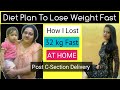 Diet Plan To Lose Weight | 3 Options For Per Meal | How I lost 35Kg At Home Post C-Section Delivery