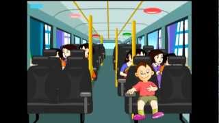The Wheels Of The Bus Go Round And Round Animated Cartoon Nursery Rhymes With Music