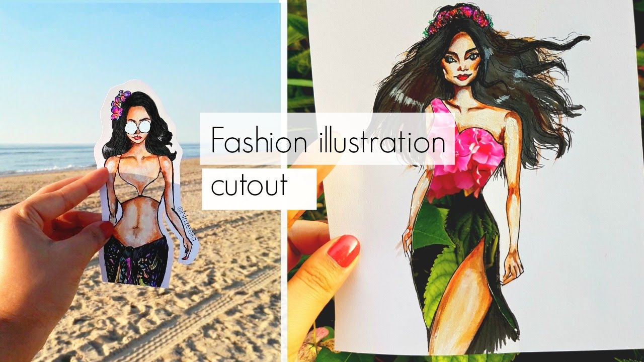 Fashion illustration tutorial l DIY Fashion illustration cutouts - YouTube