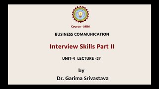 Business Communication | Interview Skills Part-2 | AKTU Digital Education