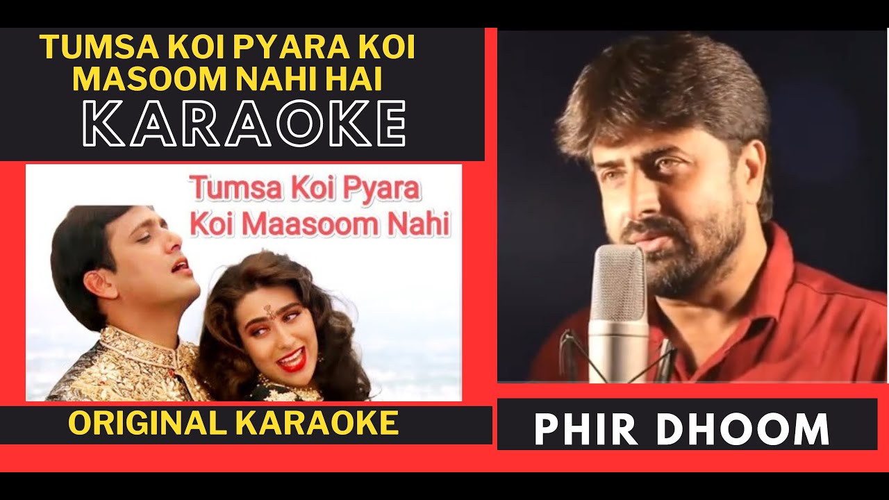Tumsa Koi Payara Koi Masoom  Khuddar Movie  Original Crystal Clear Karaoke With Scrolling Lyrics