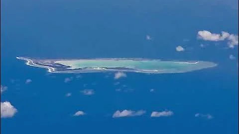 Famous #atoll #Wake, abandoned in the middle of the #Pacific Ocean - from FL340 and distance 45NM.