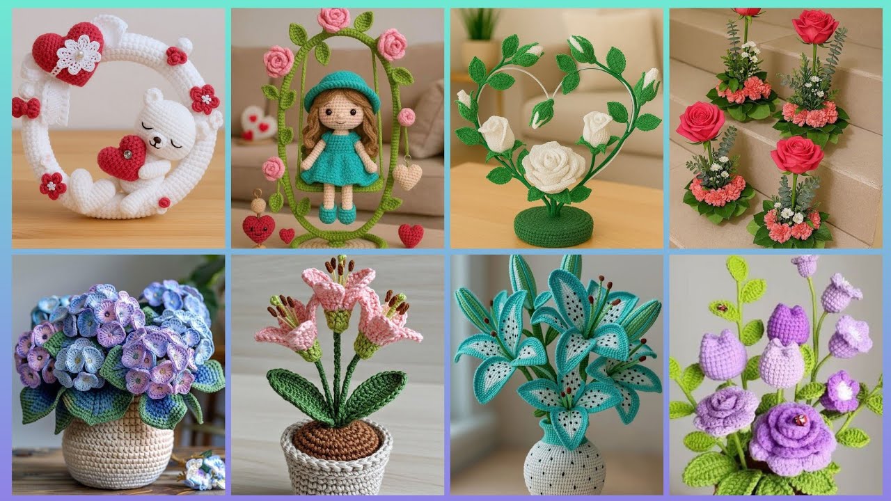Очаровательные разнообразные цветовые решения узоров для вязания крючком, идеи дизайна украшений