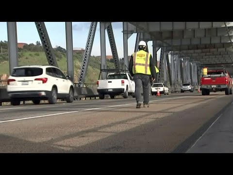 CHP Opens Single Eastbound Lane on Richmond-San Rafael Bridge - YouTube
