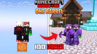 We Survived 100 Days On ONE BARREL Only World In Minecraft Hardcore | Duo 100 Days
