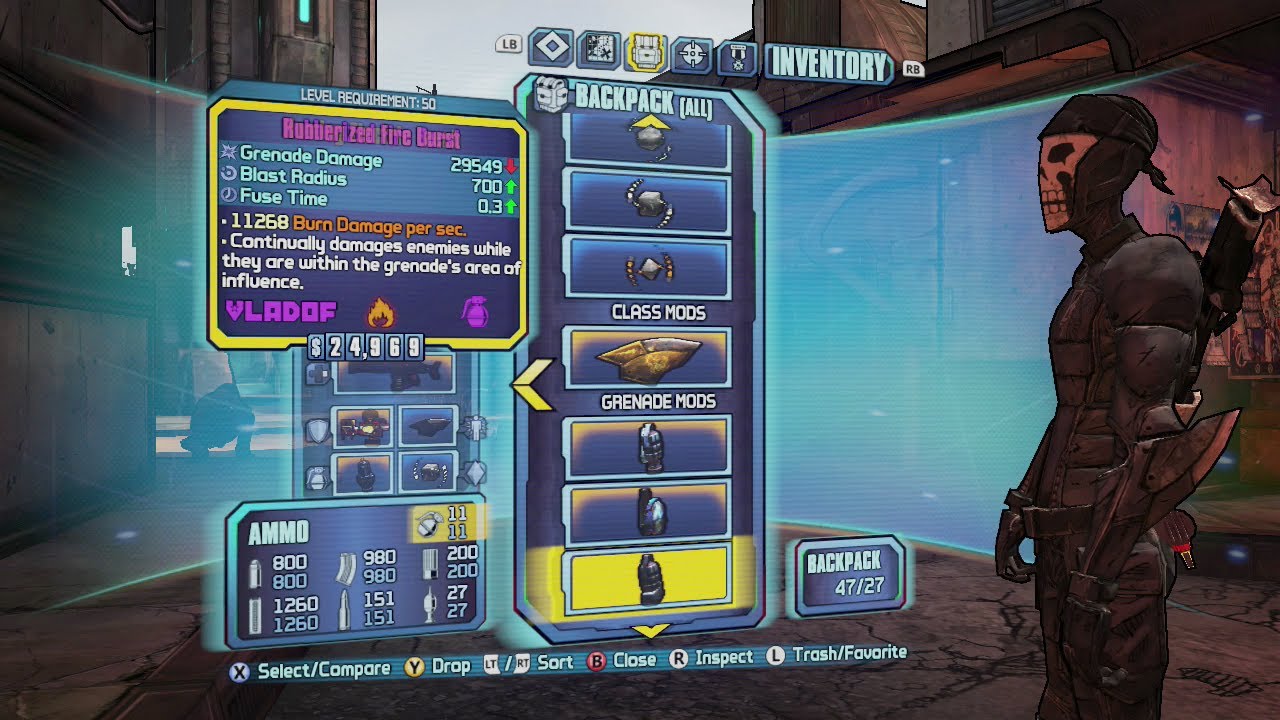 Borderlands 2 Carry 47 Items In Inventory Backpack Tutorial Youtube