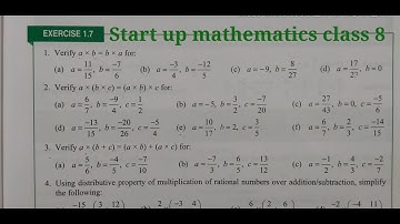 Rational Numbers Exercise 1.7 Q1 to Q3 Class 8 | Start up mathematics Viva education |Rajmith Study