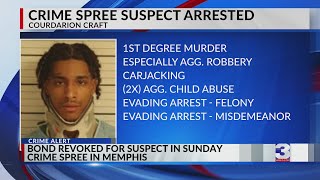 Bond revoked for suspect in Sunday crime spree