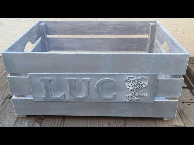 Caja de madera bebe decorada chalk paint -