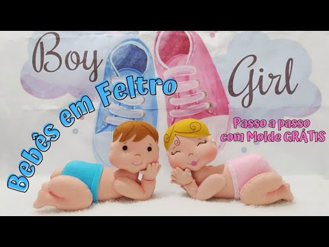 Bebês em Feltro passo a passo com Molde GRÁTIS por Camila Silva