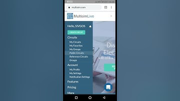 Circuit Simulation with Multisim Web on a Mobile Browser