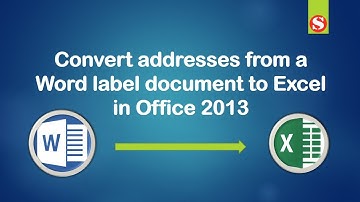 Convert addresses from a Word label to Excel Sheet