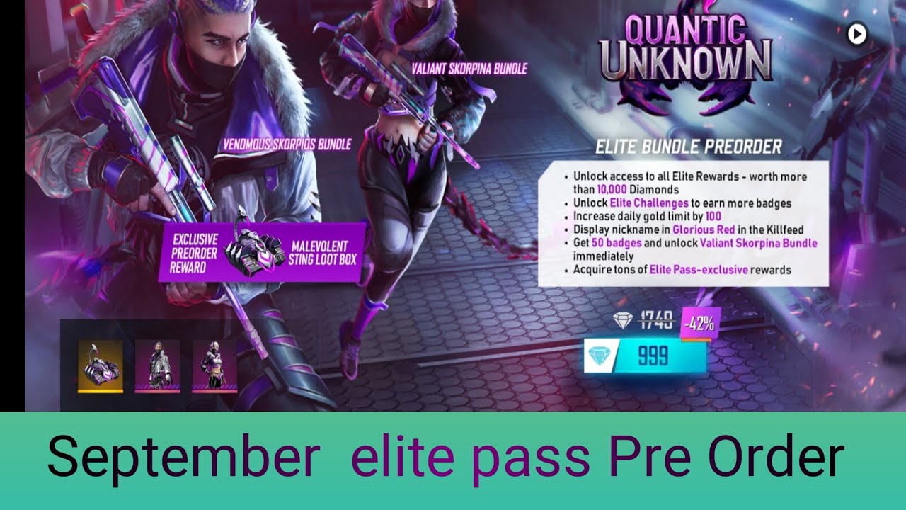 September Elite Pass Pre Order|Akash kirtania gaming | New elite Pass |