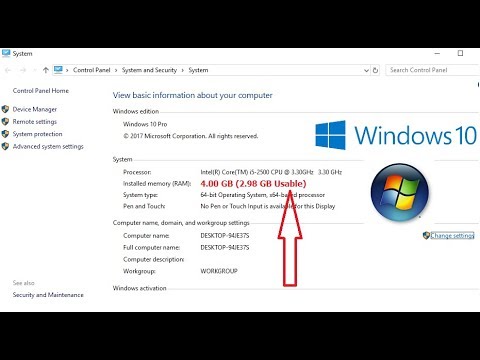 Forbyde Bore selvfølgelig How to Fix All RAM GB Not Useable Problem in Windows 10/8/7 - YouTube