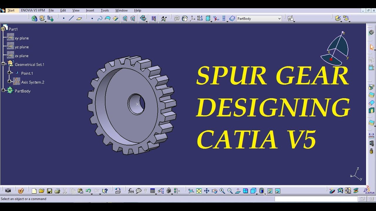 CATIA V5 tutorial beginner Spur Gear Part Design YouTube
