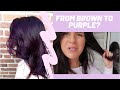 DYING MY BROWN HAIR PURPLE USING OVERTONE